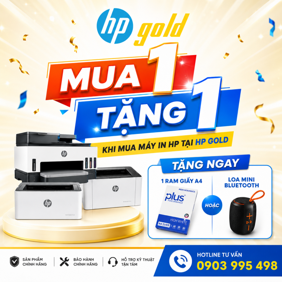 Mua 1 tặng 1 - Sắm Máy In HP Chính Hãng – Nhận Quà Khủng Từ HP Gold